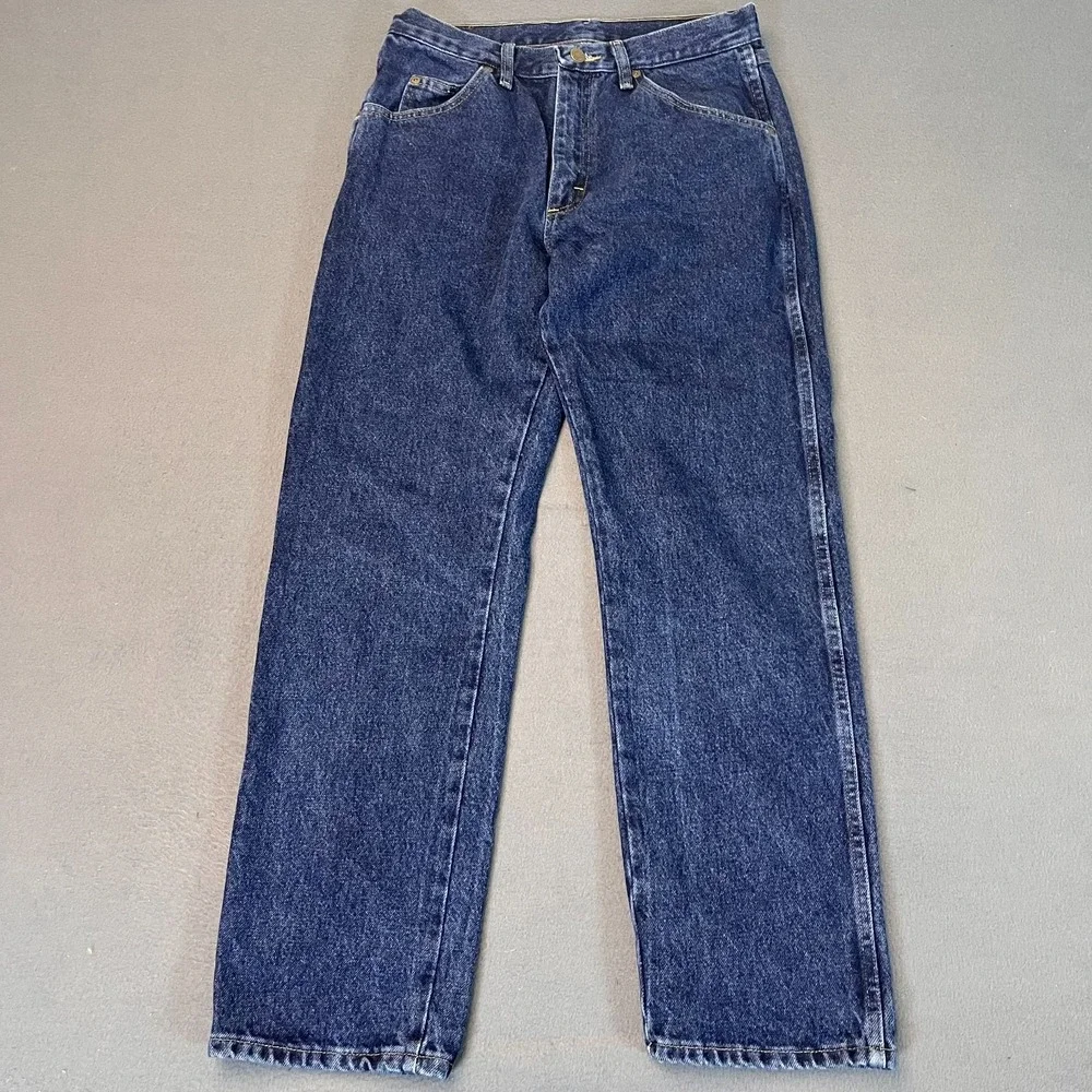 Wrangler Rugged Wear Jeans Mens 32x30 Dark‎ Blue 100% Cotton Denim Workwear Dad
